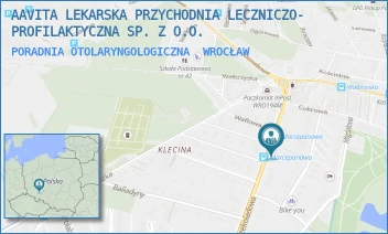 PORADNIA OTOLARYNGOLOGICZNA - AAVITA LEKARSKA PRZYCHODNIA LECZNICZO- PROFILAKTYCZNA SP. Z O.O. - UL. CZEKOLADOWA 49A,  WROCŁAW