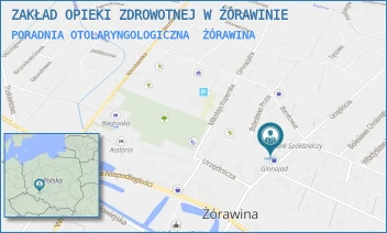 PORADNIA OTOLARYNGOLOGICZNA - ZAKŁAD OPIEKI ZDROWOTNEJ W ŻÓRAWINIE - UL. URZĘDNICZA 11,  ŻÓRAWINA