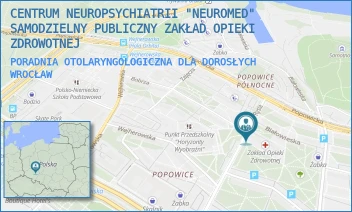 PORADNIA OTOLARYNGOLOGICZNA DLA DOROSŁYCH - CENTRUM NEUROPSYCHIATRII "NEUROMED" SAMODZIELNY PUBLICZNY ZAKŁAD OPIEKI ZDROWOTNEJ - UL. BIAŁOWIESKA 74A,  WROCŁAW