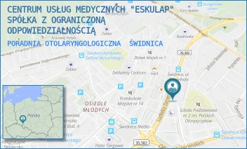 PORADNIA OTOLARYNGOLOGICZNA - CENTRUM USŁUG MEDYCZNYCH "ESKULAP" SPÓŁKA Z OGRANICZONĄ ODPOWIEDZIALNOŚCIĄ - UL. LUDWIKA ZAMENHOFA 47,  ŚWIDNICA
