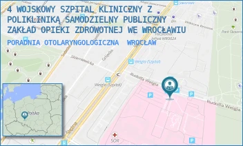 PORADNIA OTOLARYNGOLOGICZNA - 4 WOJSKOWY SZPITAL KLINICZNY Z POLIKLINIKĄ SAMODZIELNY PUBLICZNY ZAKŁAD OPIEKI ZDROWOTNEJ WE WROCŁAWIU - UL. RUDOLFA WEIGLA 5,  WROCŁAW