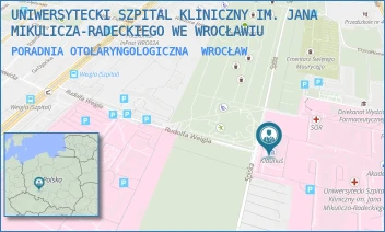 PORADNIA OTOLARYNGOLOGICZNA - UNIWERSYTECKI SZPITAL KLINICZNY IM. JANA MIKULICZA-RADECKIEGO WE WROCŁAWIU - UL. BOROWSKA 213,  WROCŁAW