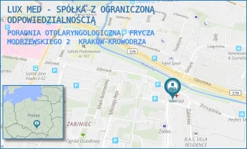 PORADNIA OTOLARYNGOLOGICZNA, FRYCZA MODRZEWSKIEGO 2 - LUX MED - SPÓŁKA Z OGRANICZONĄ ODPOWIEDZIALNOŚCIĄ - UL. FRYCZA MODRZEWSKIEGO 2,  KRAKÓW-KROWODRZA
