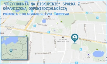 PORADNIA OTOLARYNGOLOGICZNA - "PRZYCHODNIA NA BISKUPINIE" SPÓŁKA Z OGRANICZONĄ ODPOWIEDZIALNOŚCIĄ - UL. KAROLA OLSZEWSKIEGO 21,  WROCŁAW
