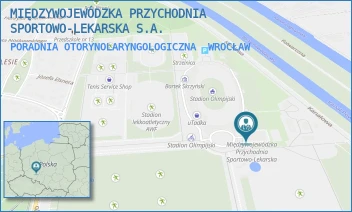 PORADNIA OTORYNOLARYNGOLOGICZNA - MIĘDZYWOJEWÓDZKA PRZYCHODNIA SPORTOWO-LEKARSKA S.A. - AL. IGNACEGO JANA PADEREWSKIEGO 35,  WROCŁAW