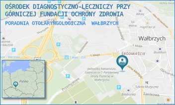 PORADNIA OTOLARYNGOLOGICZNA - OŚRODEK DIAGNOSTYCZNO-LECZNICZY PRZY GÓRNICZEJ FUNDACJI OCHRONY ZDROWIA - UL. MATEJKI 5A,  WAŁBRZYCH