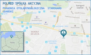 PORADNIA OTOLARYNGOLOGICZNA - POLMED SPÓŁKA AKCYJNA - UL. OS. KOPERNIKA 21,  STAROGARD GDAŃSKI