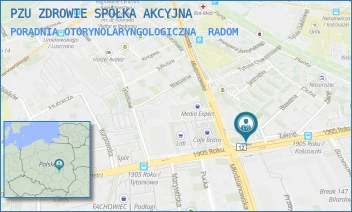 PORADNIA OTORYNOLARYNGOLOGICZNA - PZU ZDROWIE SPÓŁKA AKCYJNA - 1905 ROKU 20,  RADOM