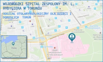 ODDZIAŁ OTOLARYNGOLOGICZNY DLA DZIECI I DOROSŁYCH - WOJEWÓDZKI SZPITAL ZESPOLONY IM. L. RYDYGIERA W TORUNIU - KONSTYTUCJI 3 MAJA 42/-,  TORUŃ