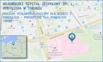 ODDZIAŁ OTOLARYNGOLOGICZNY DLA DZIECI I DOROSŁYCH - PODODDZIAŁ DLA DOROSŁYCH - WOJEWÓDZKI SZPITAL ZESPOLONY IM. L. RYDYGIERA W TORUNIU - KONSTYTUCJI 3 MAJA 42/-,  TORUŃ