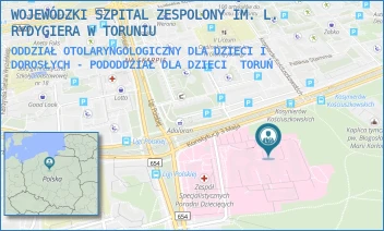 ODDZIAŁ OTOLARYNGOLOGICZNY DLA DZIECI I DOROSŁYCH - PODODDZIAŁ DLA DZIECI - WOJEWÓDZKI SZPITAL ZESPOLONY IM. L. RYDYGIERA W TORUNIU - KONSTYTUCJI 3 MAJA 42/-,  TORUŃ