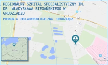 PORADNIA OTOLARYNGOLOGICZNA - REGIONALNY SZPITAL SPECJALISTYCZNY IM. DR  WŁADYSŁAWA BIEGAŃSKIEGO W GRUDZIĄDZU - RYDYGIERA 15/17,  GRUDZIĄDZ