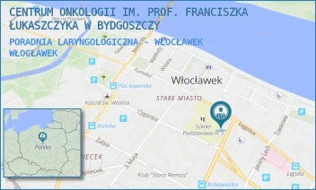 PORADNIA LARYNGOLOGICZNA - WŁOCŁAWEK - CENTRUM ONKOLOGII IM. PROF. FRANCISZKA ŁUKASZCZYKA W BYDGOSZCZY - KRÓLEWIECKA 2A,  WŁOCŁAWEK