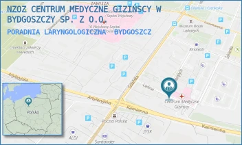PORADNIA LARYNGOLOGICZNA - NZOZ CENTRUM MEDYCZNE GIZIŃSCY W BYDGOSZCZY SP. Z O.O. - LEŚNA 9,  BYDGOSZCZ