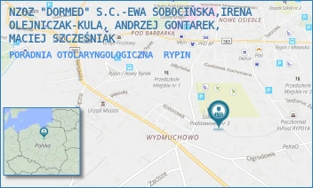 PORADNIA OTOLARYNGOLOGICZNA - NZOZ "DORMED" S.C.-EWA SOBOCIŃSKA,IRENA OLEJNICZAK-KULA, ANDRZEJ GONTAREK, MACIEJ SZCZEŚNIAK - LISSOWSKIEGO 16,  RYPIN