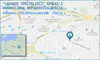 PORADNIA OTOLARYNGOLOGICZNA - "LEKARZE SPECJALIŚCI" SPÓŁKA Z OGRANICZONĄ ODPOWIEDZIALNOŚCIĄ - WALLENRODA 15,  LUBLIN