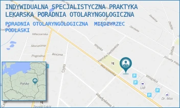 PORADNIA OTOLARYNGOLOGICZNA - INDYWIDUALNA SPECJALISTYCZNA PRAKTYKA LEKARSKA PORADNIA OTOLARYNGOLOGICZNA - WIEJSKA 13,  MIĘDZYRZEC PODLASKI