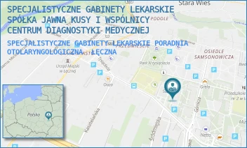 SPECJALISTYCZNE GABINETY LEKARSKIE PORADNIA OTOLARYNGOLOGICZNA - SPECJALISTYCZNE GABINETY LEKARSKIE SPÓŁKA JAWNA KUSY I WSPÓLNICY  CENTRUM DIAGNOSTYKI MEDYCZNEJ - GÓRNICZA 3,  ŁĘCZNA