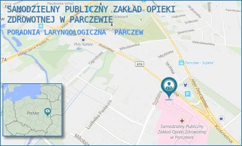PORADNIA LARYNGOLOGICZNA - SAMODZIELNY PUBLICZNY ZAKŁAD OPIEKI ZDROWOTNEJ W PARCZEWIE - KOŚCIELNA 136,  PARCZEW