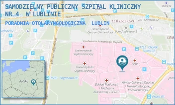 PORADNIA OTOLARYNGOLOGICZNA - UNIWERSYTECKI SZPITAL KLINICZNY NR 4 W LUBLINIE - DR. K. JACZEWSKIEGO 8,  LUBLIN