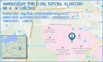 KLINICZNY ODDZIAŁ OTORYNOLARYNGOLOGII, ONKOLOGII LARYNGOLOGICZNEJ, AUDIOLOGII I FONIATRII - UNIWERSYTECKI SZPITAL KLINICZNY NR 4 W LUBLINIE - DR. K. JACZEWSKIEGO 8,  LUBLIN