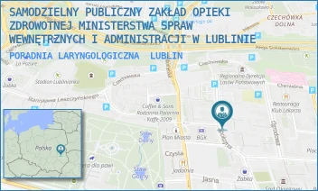 PORADNIA LARYNGOLOGICZNA - SAMODZIELNY PUBLICZNY ZAKŁAD OPIEKI ZDROWOTNEJ MINISTERSTWA SPRAW WEWNĘTRZNYCH I ADMINISTRACJI W LUBLINIE - SPOKOJNA 3,  LUBLIN