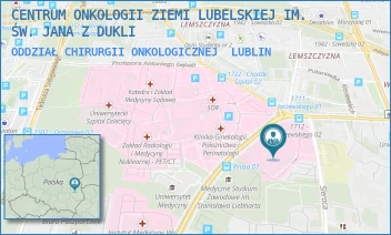 ODDZIAŁ CHIRURGII ONKOLOGICZNEJ - CENTRUM ONKOLOGII ZIEMI LUBELSKIEJ IM. ŚW. JANA Z DUKLI - DRA KAZIMIERZA JACZEWSKIEGO 7,  LUBLIN