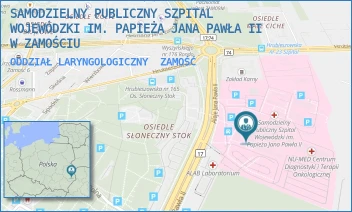 ODDZIAŁ LARYNGOLOGICZNY - SAMODZIELNY PUBLICZNY SZPITAL WOJEWÓDZKI IM. PAPIEŻA JANA PAWŁA II W ZAMOŚCIU - ALEJE JANA PAWŁA 10,  ZAMOŚĆ