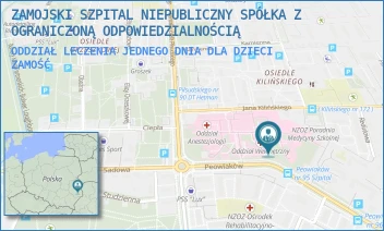 ODDZIAŁ LECZENIA JEDNEGO DNIA DLA DZIECI - ZAMOJSKI SZPITAL NIEPUBLICZNY SPÓŁKA Z OGRANICZONĄ ODPOWIEDZIALNOŚCIĄ - PEOWIAKÓW 1,  ZAMOŚĆ