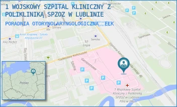 PORADNIA OTORYNOLARYNGOLOGICZNA - 1 WOJSKOWY SZPITAL KLINICZNY Z POLIKLINIKĄ SPZOZ W LUBLINIE - TADEUSZA KOŚCIUSZKI 30,  EŁK