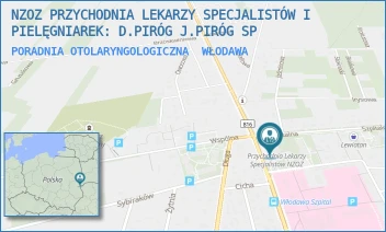 PORADNIA OTOLARYNGOLOGICZNA - NZOZ PRZYCHODNIA LEKARZY SPECJALISTÓW I PIELĘGNIAREK: K. JANKOWSKI I PARTNERZY. SPÓŁKA PARTNERSKA - AL. J. PIŁSUDSKIEGO 66,  WŁODAWA