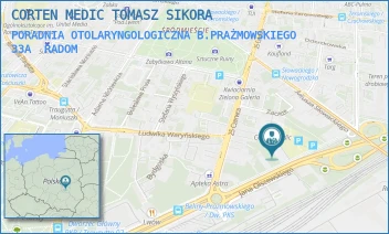PORADNIA OTOLARYNGOLOGICZNA B.PRAŻMOWSKIEGO 33A - CORTEN MEDIC TOMASZ SIKORA - BELINY PRAZMOWSKIEGO 33 A,  RADOM