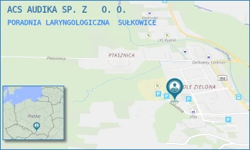 PORADNIA LARYNGOLOGICZNA - ACS AUDIKA SPÓŁKA Z OGRANICZONĄ ODPOWIEDZIALNOŚCIĄ - UL. SZKOLNA 9,  SUŁKOWICE