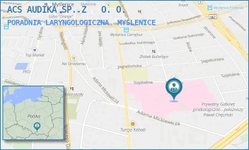 PORADNIA LARYNGOLOGICZNA - ACS AUDIKA SPÓŁKA Z OGRANICZONĄ ODPOWIEDZIALNOŚCIĄ - UL. SZPITALNA 2,  MYŚLENICE