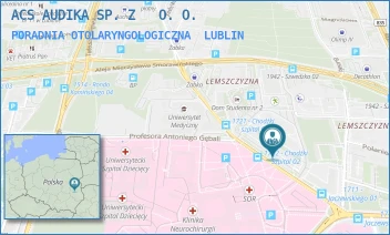PORADNIA OTOLARYNGOLOGICZNA - ACS AUDIKA SPÓŁKA Z OGRANICZONĄ ODPOWIEDZIALNOŚCIĄ - CHODŹKI 3/8,  LUBLIN