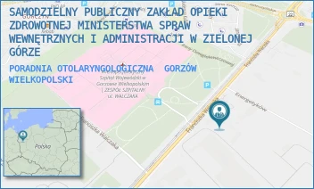 PORADNIA OTOLARYNGOLOGICZNA - SAMODZIELNY PUBLICZNY ZAKŁAD OPIEKI ZDROWOTNEJ MINISTERSTWA SPRAW WEWNĘTRZNYCH I ADMINISTRACJI W ZIELONEJ GÓRZE - UL. FRANCISZKA WALCZAKA 27,  GORZÓW WIELKOPOLSKI
