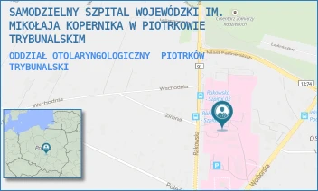 ODDZIAŁ OTOLARYNGOLOGICZNY - SAMODZIELNY SZPITAL WOJEWÓDZKI IM. MIKOŁAJA KOPERNIKA W PIOTRKOWIE TRYBUNALSKIM - UL. RAKOWSKA 15,  PIOTRKÓW TRYBUNALSKI