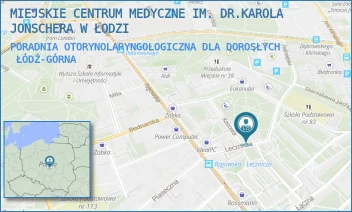 PORADNIA OTORYNOLARYNGOLOGICZNA DLA DOROSŁYCH - MIEJSKIE CENTRUM MEDYCZNE IM. DR.KAROLA JONSCHERA W ŁODZI - UL. LECZNICZA 6,  ŁÓDŹ-GÓRNA