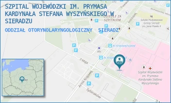 ODDZIAŁ OTORYNOLARYNGOLOGICZNY - SZPITAL WOJEWÓDZKI IM. PRYMASA KARDYNAŁA STEFANA WYSZYŃSKIEGO W SIERADZU - UL. ARMII KRAJOWEJ 7,  SIERADZ