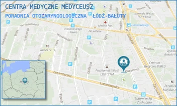 PORADNIA OTOLARYNGOLOGICZNA - CENTRA MEDYCZNE MEDYCEUSZ - UL. BAZAROWA 9,  ŁÓDŹ-BAŁUTY