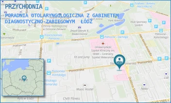 PORADNIA OTOLARYNGOLOGICZNA Z GABINETEM DIAGNOSTYCZNO-ZABIEGOWYM - PRZYCHODNIA - POMORSKA 59,  ŁÓDŹ