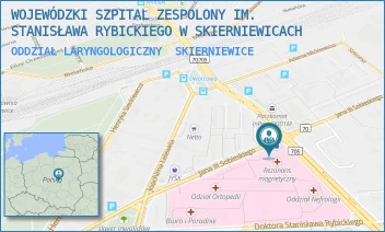 ODDZIAŁ LARYNGOLOGICZNY - WOJEWÓDZKI SZPITAL ZESPOLONY IM. STANISŁAWA RYBICKIEGO W SKIERNIEWICACH - UL. SOBIESKIEGO 4,  SKIERNIEWICE
