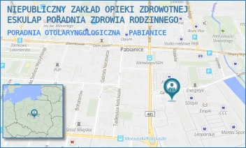 PORADNIA OTOLARYNGOLOGICZNA - NIEPUBLICZNY ZAKŁAD OPIEKI ZDROWOTNEJ ESKULAP PORADNIA ZDROWIA RODZINNEGO - UL. GROBELNA 8,  PABIANICE