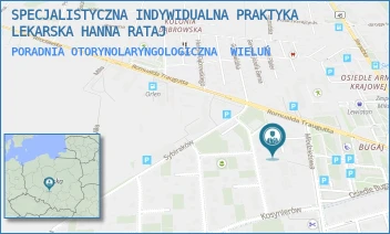 PORADNIA OTORYNOLARYNGOLOGICZNA - SPECJALISTYCZNA INDYWIDUALNA PRAKTYKA LEKARSKA HANNA RATAJ - UL. MŁODZIEŻOWA 3,  WIELUŃ