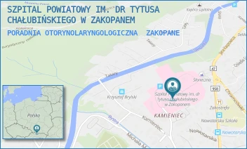 PORADNIA OTORYNOLARYNGOLOGICZNA - SZPITAL POWIATOWY IM. DR TYTUSA CHAŁUBIŃSKIEGO W ZAKOPANEM - UL. KAMIENIEC 10,  ZAKOPANE