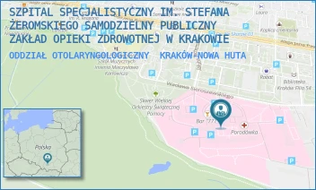 ODDZIAŁ OTOLARYNGOLOGICZNY - SZPITAL SPECJALISTYCZNY IM. STEFANA ŻEROMSKIEGO SAMODZIELNY PUBLICZNY ZAKŁAD OPIEKI ZDROWOTNEJ W KRAKOWIE - UL. OS. NA SKARPIE 66,  KRAKÓW-NOWA HUTA