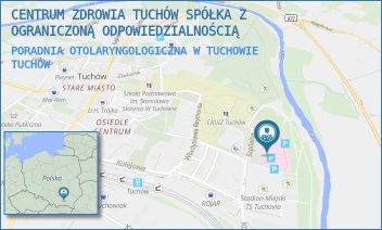 PORADNIA OTOLARYNGOLOGICZNA W TUCHOWIE - CENTRUM ZDROWIA TUCHÓW SPÓŁKA Z OGRANICZONĄ ODPOWIEDZIALNOŚCIĄ - UL. SZPITALNA 1,  TUCHÓW