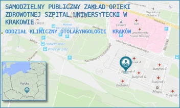 ODDZIAŁ KLINICZNY OTOLARYNGOLOGII - SAMODZIELNY PUBLICZNY ZAKŁAD OPIEKI ZDROWOTNEJ SZPITAL UNIWERSYTECKI W KRAKOWIE - UL. MACIEJA JAKUBOWSKIEGO 2,  KRAKÓW