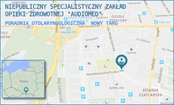 PORADNIA OTOLARYNGOLOGICZNA - NIEPUBLICZNY SPECJALISTYCZNY ZAKŁAD OPIEKI ZDROWOTNEJ "AUDIOMED" - AL. MIKOŁAJA KOPERNIKA 7,  NOWY TARG
