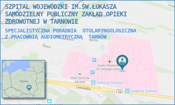 SPECJALISTYCZNA PORADNIA  OTOLARYNGOLOGICZNA  Z PRACOWNIĄ AUDIOMETRYCZNĄ - SZPITAL WOJEWÓDZKI IM.ŚW.ŁUKASZA SAMODZIELNY PUBLICZNY ZAKŁAD OPIEKI ZDROWOTNEJ W TARNOWIE - UL. LWOWSKA 178A,  TARNÓW